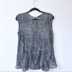 EUC Theory Sleeveless Silk Top Semi Sheer Sz M